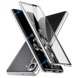Etui do Samsung Galaxy S23, Magnetic Dual Glass, srebrne