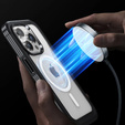 Etui do iPhone 15 Pro Max, Pancerne Full Protect 360° do MagSafe, szkło na ekran, czarne