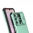 Etui pancerne do Samsung Galaxy A14 4G/5G, Camshield z podstawką, Zielone