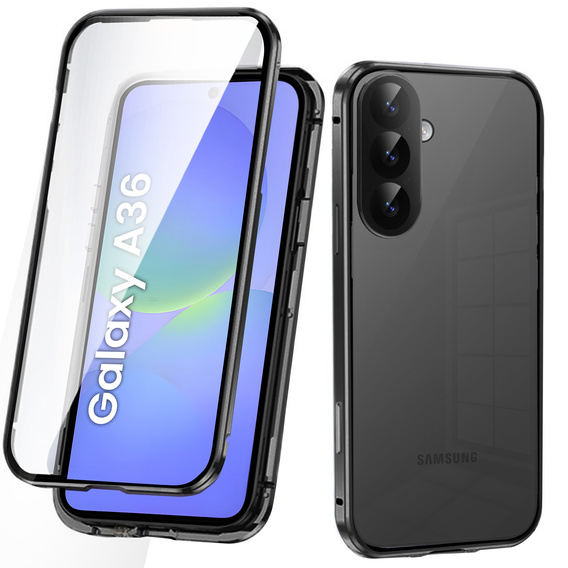 Etui do Samsung Galaxy A36 5G, Magnetic Dual Glass, czarne
