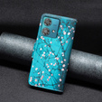 Etui z klapką do Motorola Edge 40 Neo, Wallet, Sakura niebieskie