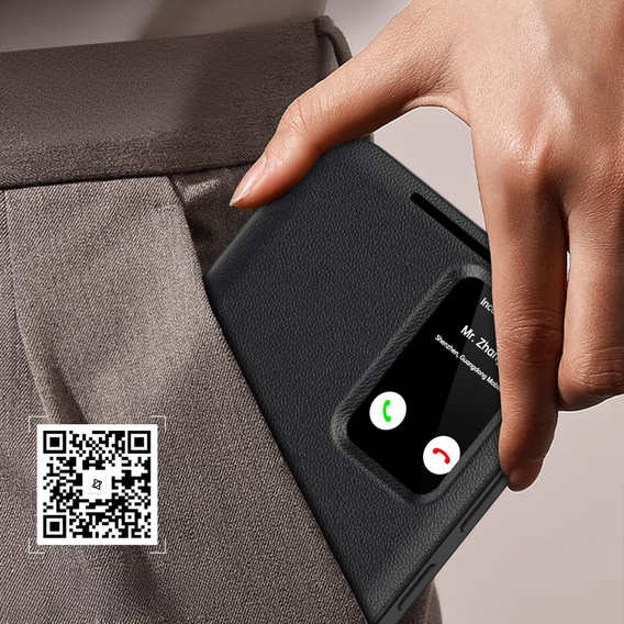Etui z klapką do Samsung Galaxy S24 FE, Smart View Wallet, czarne