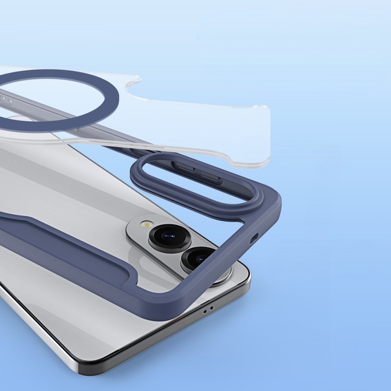 Etui Dux Ducis do Samsung Galaxy S25 Edge, Skin X Pro, MagSafe, granatowe
