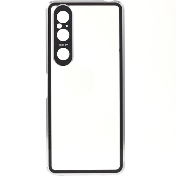 Etui do Sony Xperia 1 V, Magnetic Dual Glass, srebrne