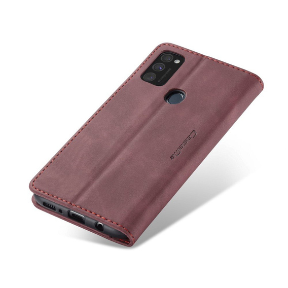 Etui CASEME do Samsung Galaxy M21, Leather Wallet Case, bordowe