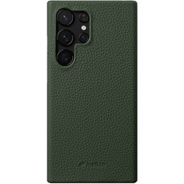 Etui MELKCO do Samsung Galaxy S24 Ultra, skórzane, zielone