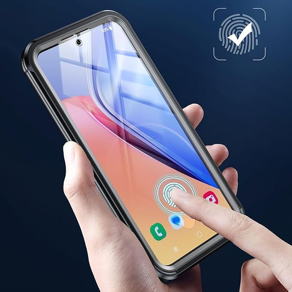Etui do Samsung Galaxy A55 5G, Shockproof, ze szkłem, do MagSafe, czarne