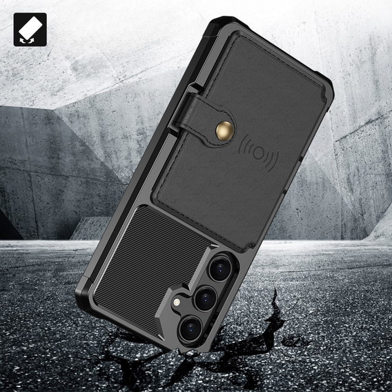 Etui do Samsung Galaxy A35 5G, Card Holder Kickstand, czarne