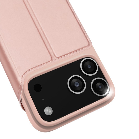 Etui Dux Ducis do iPhone 17 Pro Max, Skin Pro, z klapką, z miejscem na kartę, różowe