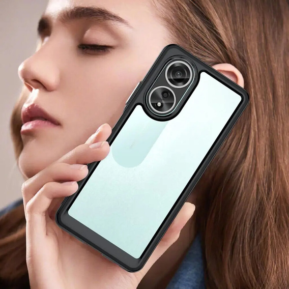 Etui do Oppo A58 4G, Fusion Hybrid, przezroczyste / czarne