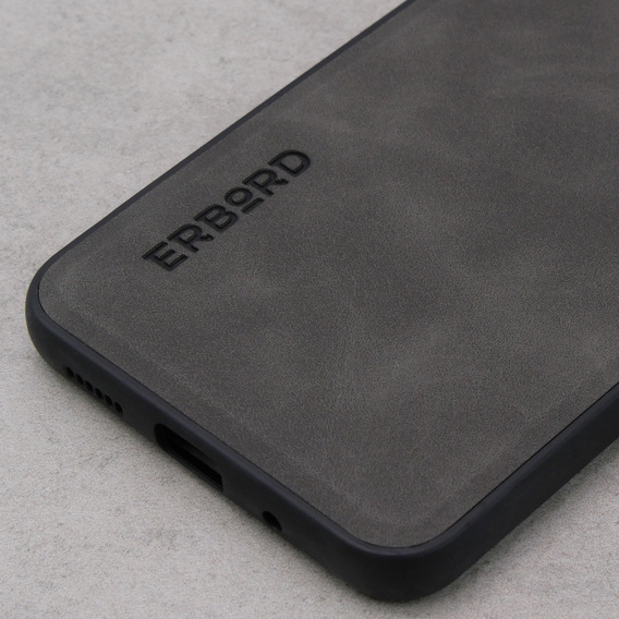 Etui do Xiaomi Redmi 12C, ERBORD Business, z blaszką do uchwytów samochodowych, szare