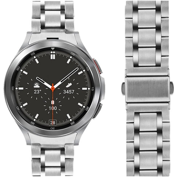 Pasek Bransoleta do Samsung Galaxy Watch 4/5/6 40/42/43/44/45/46/47mm, Srebrna