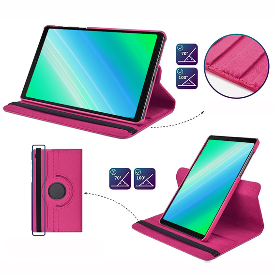 Etui do Samsung Galaxy Tab A7 Lite 8.7 T220 / T225, Obrotowe 360, Różowe