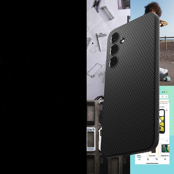 Etui Spigen do Samsung Galaxy A35 5G, Liquid Air, czarne + Szkło