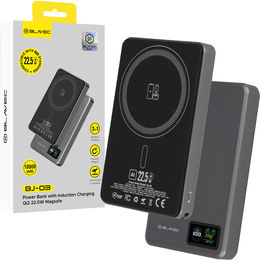 Blavec Power Bank 10000mAh BJ-03 Slim 13,5mm - Typ C - 22,5W, MagSafe 3w1 - szary