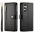 Etui z klapką do Samsung Galaxy S24 FE, Wallet Zipper Pocket, czarne