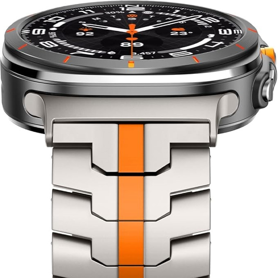 Bransoleta do Samsung Galaxy Watch Ultra 47mm (2025 / 2024), Tytanowa / Pomarańczowa