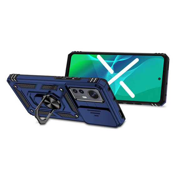 Etui pancerne do Xiaomi 12 / 12X, CamShield Slide, granatowe