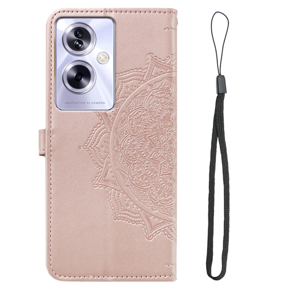 Etui z klapką do Oppo A79 5G, Mandala, różowe rose gold