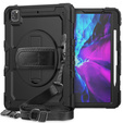 Etui pancerne do iPad Pro 12.9" 2022/2021/2020/2018 (6/5/4/3 gen.), ochronne 360 z miejscem na rysik, czarne