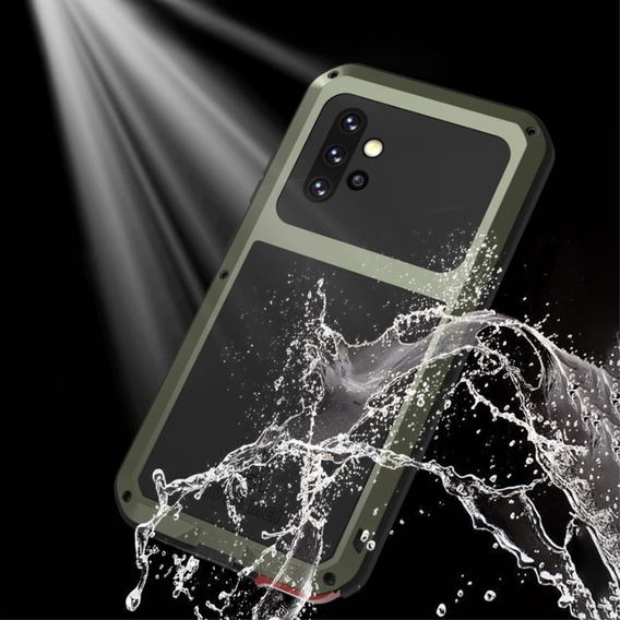 Etui Love Mei do Samsung Galaxy A52/A52s, pancerne ze szkłem, zielone