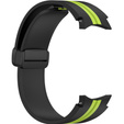 Pasek Silikonowy do Samsung Galaxy Watch 4/5/6 40/42/43/44/45/46/47mm, Czarny / Limonkowy
