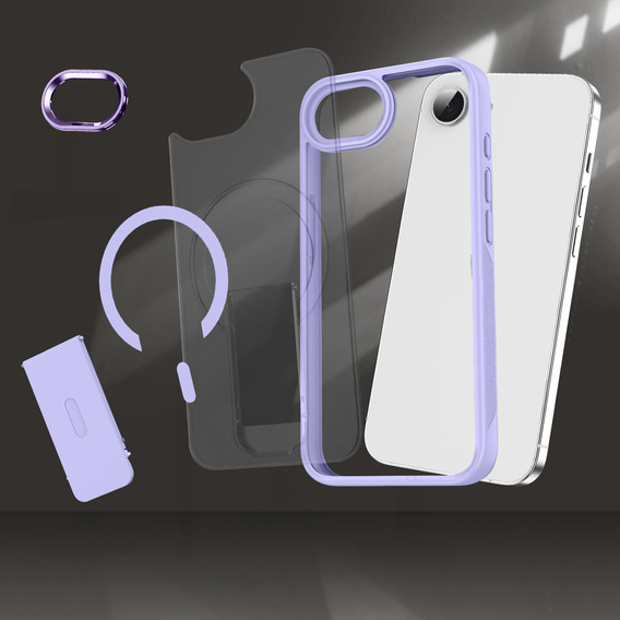 Etui do Iphone 16E, Kickstand Matt Case, do MagSafe, fioletowe
