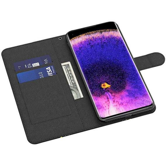 Etui z klapką do Oppo A17, Wallet, Marble niebieskie