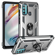 Etui pancerne do Motorola Moto G60, Nox Case Ring, srebrne