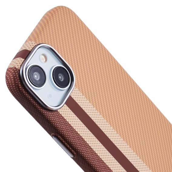 Etui do iPhone 13, Carbon Fiber MagSafe, żółte