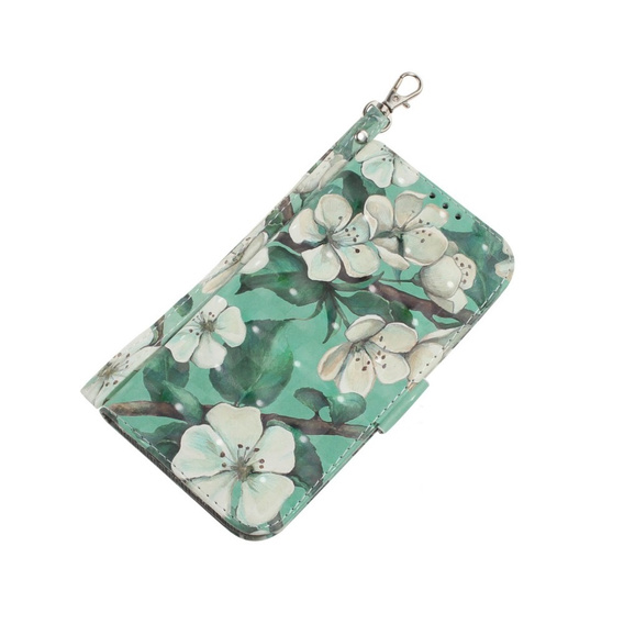Etui z klapką do Samsung Galaxy A14 4G/5G, Wallet, Flowers białe