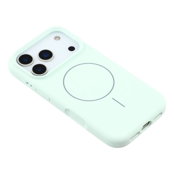 Etui silikonowe do iPhone 17 Pro, do MagSafe, antywstrząsowe, zielone