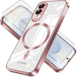 Etui do Samsung Galaxy S25 Edge, Electro MagSafe, różowe rose gold + Szkło na ekran