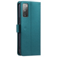 Etui z klapką do Samsung Galaxy S20 FE, Rhombus Crossbody Leather, ciemnozielone