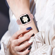 Bransoleta + Etui z Diamentami do Apple Watch 4/5/6/SE 40mm, Różowa