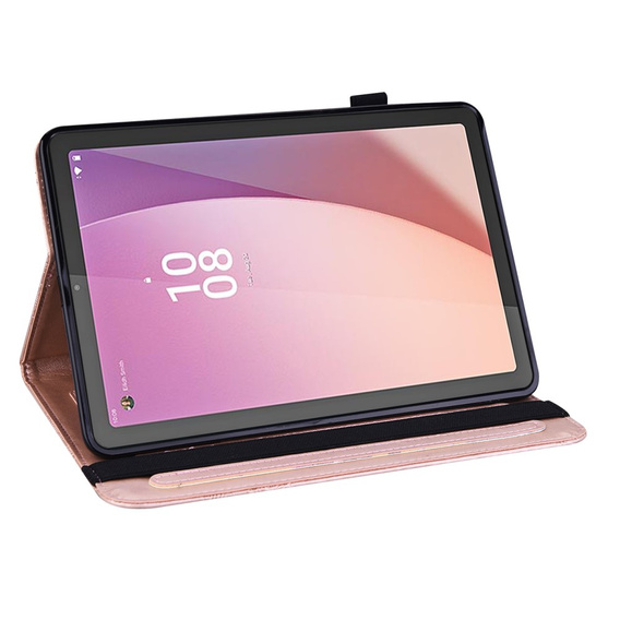 Etui do Lenovo Tab M9, With stand, flower, różowe rose gold