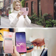 Etui z klapką CASEME do Samsung Galaxy S10+ Plus, Waxy Textured, różowe