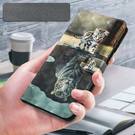 Etui z klapką do Oppo A17, Wallet, Cat & Tiger