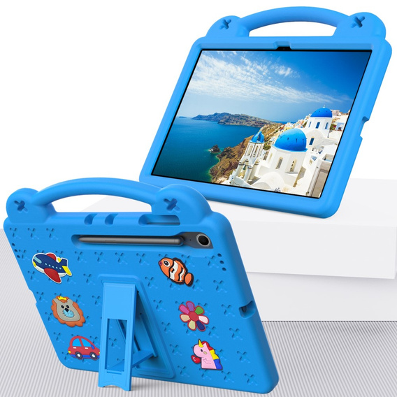 Etui ochronne z pianki EVA do Samsung Galaxy Tab S10 FE+ – dziecięce, z podstawką i uchwytem - niebieskie