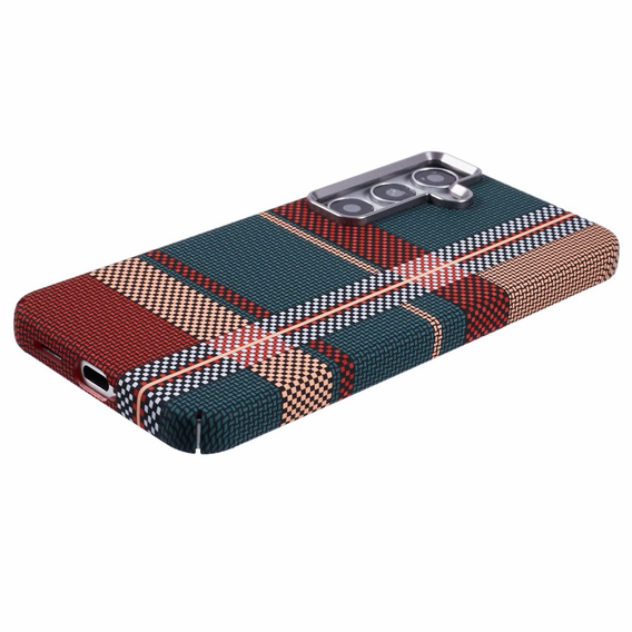 Etui do Samsung Galaxy S25, Carbon Fiber MagSafe, czerwone / zielone