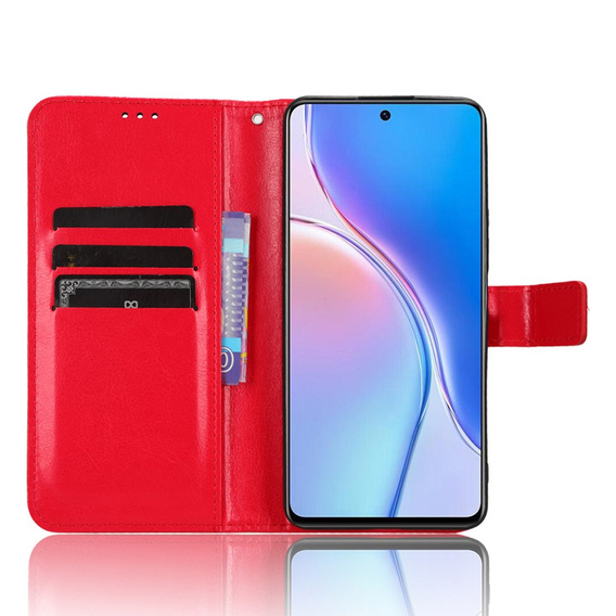 Etui z klapką do Huawei Nova 11i, Crazy Horse Wallet, czerwone