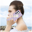 Etui do Samsung Galaxy S24 Ultra, Leather Flower Card Slot, fioletowe