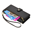 Etui z klapką do Oppo Reno 13F 5G, Wallet Zipper Pocket, czarne