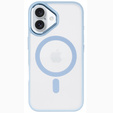 Etui do iPhone 16, do MagSafe, ERBORD Matt Case, przezroczyste / niebieskie + Szkło na ekran