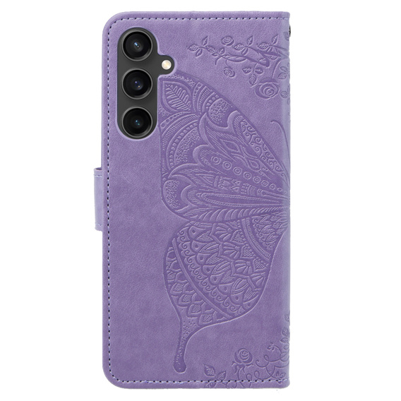 Etui z klapką do Samsung Galaxy S23 FE, Butterfly, fioletowe