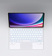 Etui z klawiaturą do Samsung Galaxy Tab S7+ / S7 FE / S9+ / S8+ / S9 FE+ / S10+, Dexnor Magnetic Keyboard Touchpad, białe