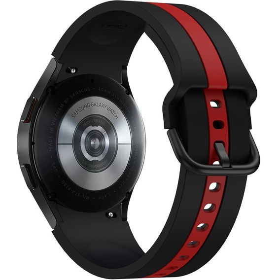 Pasek Silicone Strap Sports do Samsung Galaxy Watch 4/5/6 40/42/43/44/45/46/47mm, Czarny / Czerwony