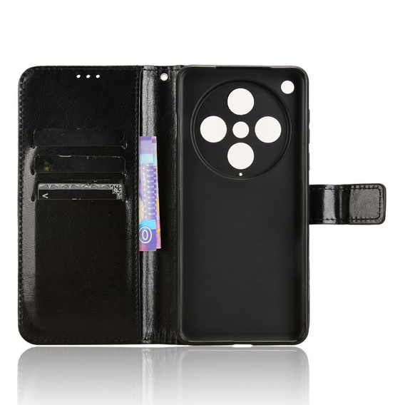 Etui z klapką do Oppo Find X8 Pro, Crazy Horse Wallet, czarne
