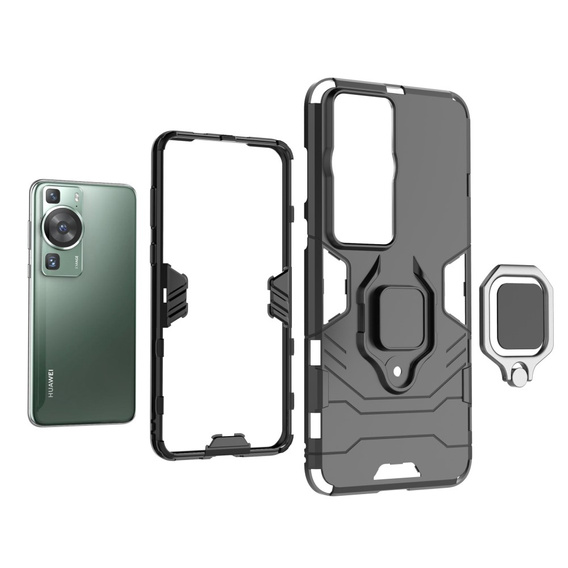 Etui do Huawei P60 / P60 Pro, Kickstand Ring, czarne