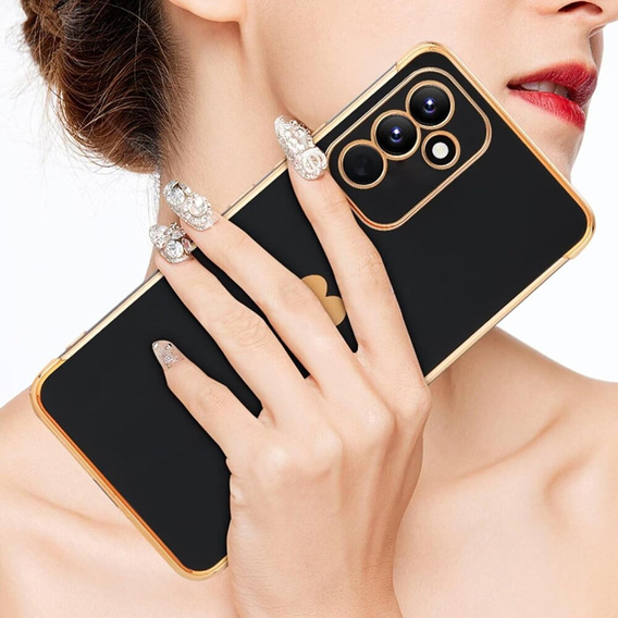 Etui do Samsung Galaxy A25 5G, Electro heart, czarne + Szkło Full Glue Ceramic